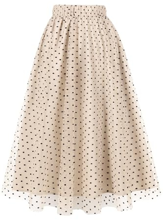 AXOE Donna Gonna Tulle Lunga Linea A Midi Elegante Elastico in Vita Alta Estiva Casual Ufficio