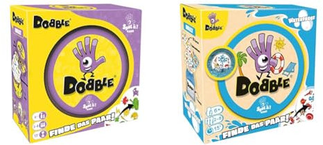 Zygomatic Dobble Classic + Dobble Waterproof, Reaktionsspiel für die ganze Familie, Eco-Sleeves, Familienspiel und Kartenspiel, 2-8 Spieler, Ab 6+ Jahren, 15 Minuten, Deutsch