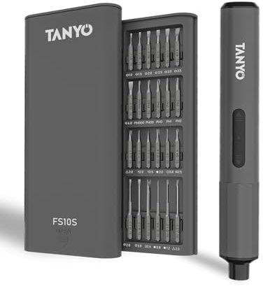 TANYO Destornillador Electrico Precision, 51 en 1 Mini Juego Destornilladores Electricista con 400mAh Batería y Luces Led, Recargable Destornillador Precision Par de Apriete para Reloj Teléfono PC
