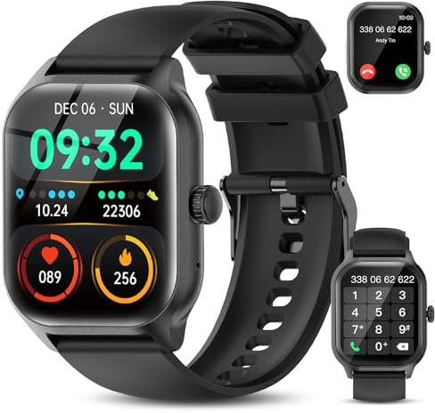 zaisia Smartwatch Uomo Donna con Chiamare/Rispondere, 2.01 Molteplici modalità Sportive Orologio Smartwatch con Contapassi/Sonno/Cardiofrequenzimetro, IP68 Orologio Intelligente per Andorid iOS