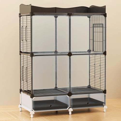 Papageienkäfig, Vogelkäfig mit Ständer, mit Stauraum, mit Vogelspielzeug, for Sittiche, Aras, Finken(Large)
