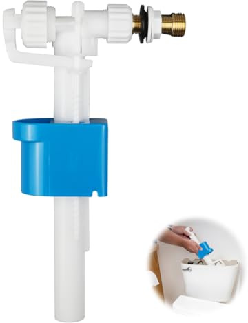 Vanne Flotteur Chasse D'eau WC pour Chasse D'eau G3/8 et G1/2, Mecanisme Robinet Chasse D'eau WC Réglable,Raccord D'alimentation Latéral,Quantité d'eau réglable