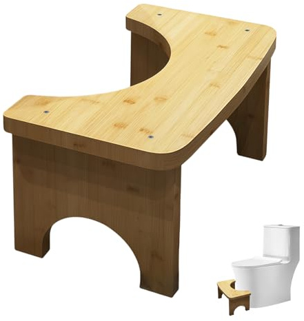 Toiletten Hocker,Toilettenhocker Holz, Ergonomischer Toilettenhocker für Erwachsene, Tritthocker Klohocker, Verbessert Stuhlgang & Bequeme Ausscheidung für Badezimmer