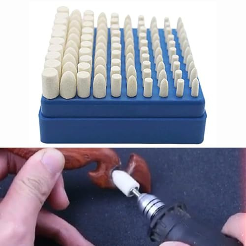 FACAIIO Lot de 100 embouts de polissage en feutre de laine, tige de 45,7 cm, 5 tailles (4-10 mm), outils rotatifs, meuleuses et perceuses
