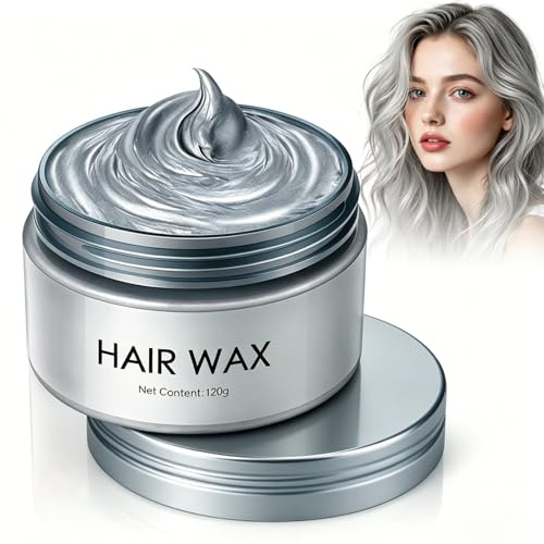 HOUSN Haarfarbe Grau Temporäre Grau Haarfarbe 120g, Natürliches Silber, Gleichmäßig Auftragen, Einfach Zu Verwenden für DIY Styling Zuhause, Party, Cosplay, Haarfarbenentferner, Bart Färben Männer
