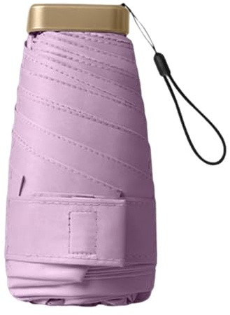 Generisch Paraguas de viaje, mini sombrilla de viaje para bolso de mano, paraguas de viaje de doble uso, paraguas compacto, paraguas UV, bloqueador UV con nervaduras fijas
