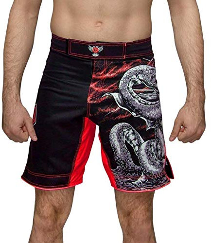 Raven Fightwear Thor Rot Kurze Hose Herren Kampfsport BJJ Boxen Grappling MMA No Gi