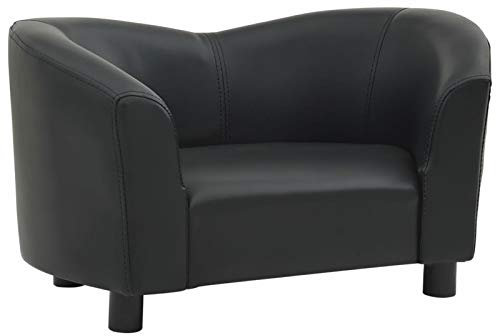 Tidyard Hundesofa Hundecouch Haustierbett Haustiersofa Liegeplatz Schwarz 67x41x39 cm Kunstleder