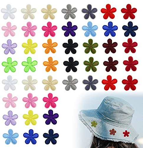 44 Stück Applikationen Patches Bügeln, Blumen Aufnäher Bügelflicken, Aufnäher Blumen Bestickte, für Erwachsene und Kinder, Applique Flicken Jeans DIY Kleidung Patches