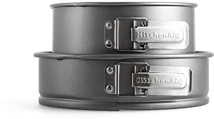 KitchenAid Aluminized Steel - Juego de 2 moldes para horno (20 cm y 24 cm, antiadherente, sin PFAS, apto para lavavajillas, color gris