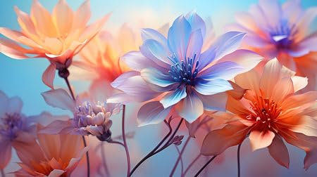 adrium Acryl-Bild 50 x 30 cm: Eine Nahaufnahme einer Blume mit einer violetten und orangefarbenen Mitte. Generative KI (211735144)