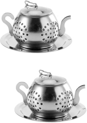 OUNONA 2pcs Stainless Steel Tea Strainer Loose Leaf Tea Infuser for Home and Tearooms