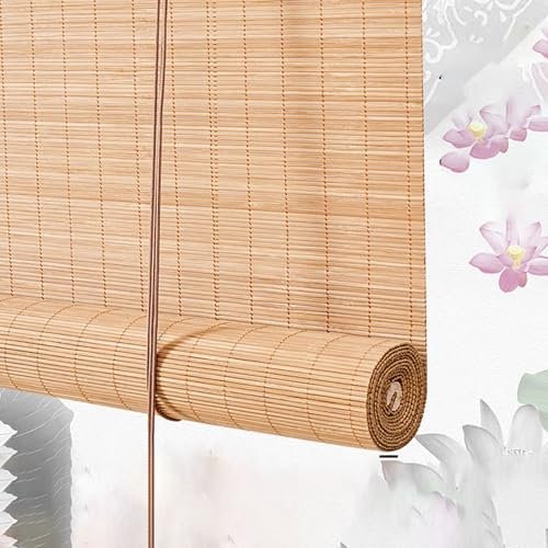 SGSKEIEY Bambus Rollo,Retro Bambusrollo,Natürliche Bambus-Rollo Raffrollo,Bambusrollo,für Balkon für Türen und Fenster Trennwände, Türen und Fenster (90x280cm/36x110in,A)