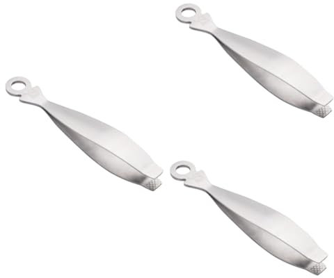Amosfun 3pcs Fish Bone Pliers Chicken Hair Plucking Fine-tip Tweezers Compact Design Easy Storage