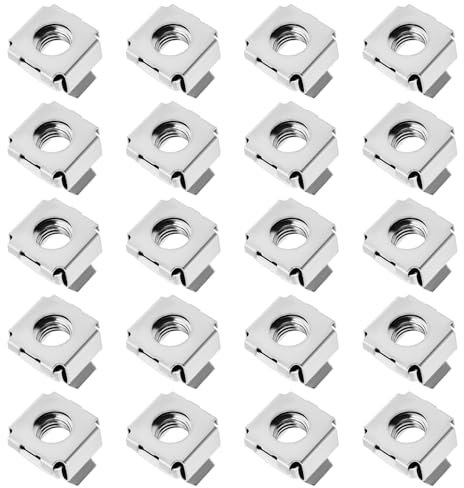 EMSea 20 dadi a gabbia M8 in acciaio inox 304, kit di montaggio per armadi di rete, server, armadi elettronici, alloggiamenti per scaffali, argento