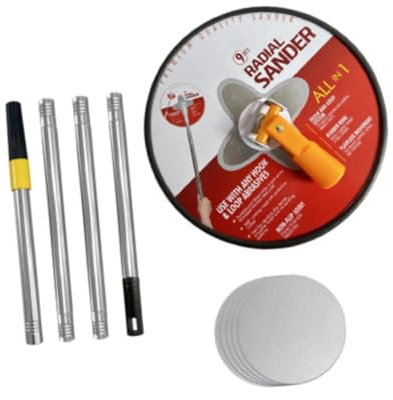 Sharplace Drywall Pole Sander 49inch Round Manual Drywall Sander with Extension Pole 360° Rotation Hand Held Wall Sanding Tool for Walls Ceilings Polishing Painting Projects