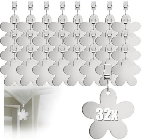 com-four® 32x Tischdeckenbeschwerer, Tischtuchgewichte aus rostfreiem | Tischtuchklammer - schwere Tischdeckenklammern