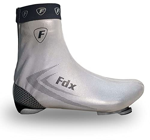 FDX Hi-Viz Cycling Overshoes Waterproof Bike Shoe Covers Gaiters Grey M | Protect cycling shoes from rain, mud and road spray while maintaining a secure and comfortable fit