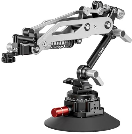 NEEWER Vacuum Suction Cup Car Mount for Action Camera with Hydraulic Boom Arm, NATO Rail, Compatible with DJI Osmo Pocket 3 Insts360 X5 X4 X3 Hero Adapter Holder, 18oz/500g Max Load, GA022