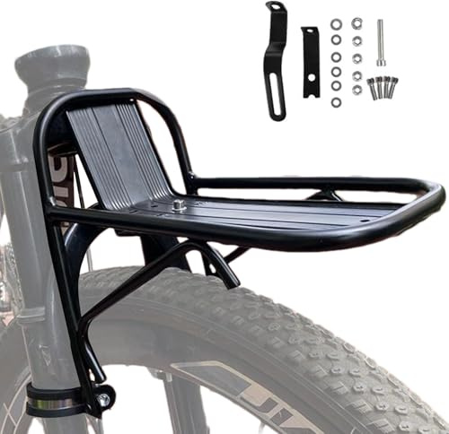 Generisch Fahrrad Gepäckträger Vorne | Stabile Befestigungshalterung Für Berg- Und Straßenräder | Hochleistungs -Fahrrad -Frachtrock Für Reisependel -Touring | Aluminiumlegierung Heckrad