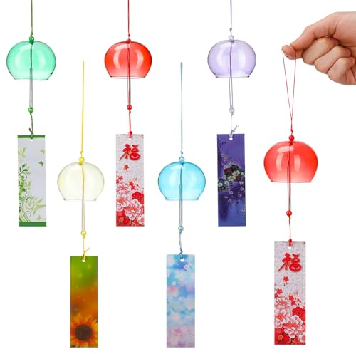 ULTECHNOVO Lot de 2 Carillons Éoliens, Cloches en Verre Fabriquées à La Main, Décoration Créative à Suspendre pour La Maison, Le Jardin, Le Mariage, L'intérieur Et L'extérieur