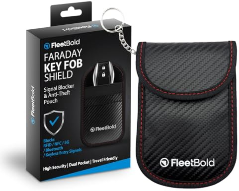 Faraday Key fob Pouch – Faraday Bag for RFID Key Fob, NFC Credit Card, Driver’s License – Signal Blocking for Added Security & Protection for Pregnant Women by FleetBold