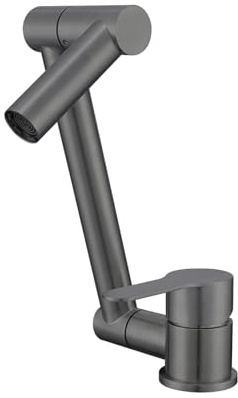 Robinet pliable en acier inoxydable pour camping-car, yacht, camping, poignée unique, rotation à 360°, design économiseur d'espace, finition gris pistolet, idéal pour une utilisation en intérieur