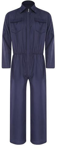 Miutii Herren Arbeitsoverall Mechanisch Jumpsuit Blaumann Overall Arbeitsanzug Maleroverall Werkstatt Handwerker Arbeitskleidung Marine Blau XXL