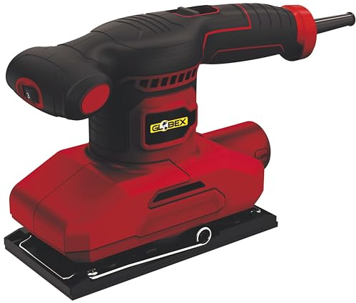 Globex Levigatrice Orbitale GX 200 LO 200 W Professionale 200W, Piastra 90x187mm, 6 Velocità Regolabili, con Aspirazione Polvere, Impugnatura Ergonomica Antiscivolo, Cavo 2m, Foglio Abrasivo Incluso