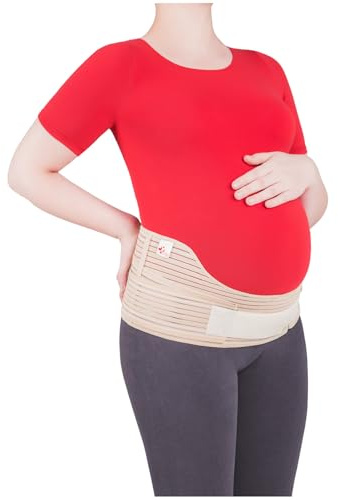 MEK Bauchgurt Schwangerschaft - 2in1 Schwangerschaftsgürtel & Postpartum Bauchband - Medizinprodukt hergestellt in der EU - Symphysengurt zur Rückenentlastung 3010 Pregnancy Belt Beige (L)