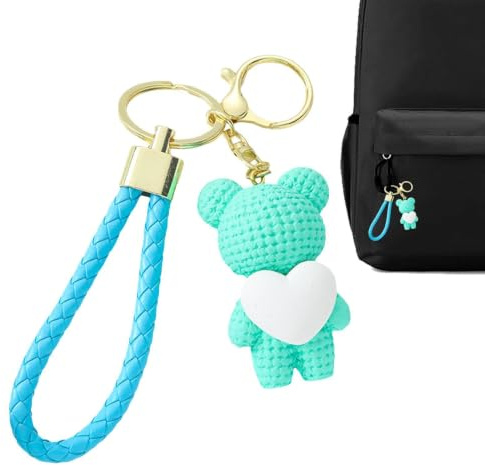 Bear Backpack Keychain, Bear Nyckelringar 3D Ornaments Hänge