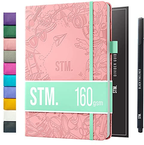 Bullet Journals | Prickade anteckningsböcker | Dot grid anteckningsbok journal | A5 Vegan Inbunden prickad journalanteckningsbok för bujo journaling | Klotter som betyder något | 160gsm tjockt papper