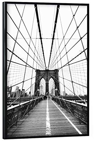 artboxONE Poster mit schwarzem Rahmen 90x60 cm Netz von New York von Florian Kunde - Poster mit Kunststoffrahmen