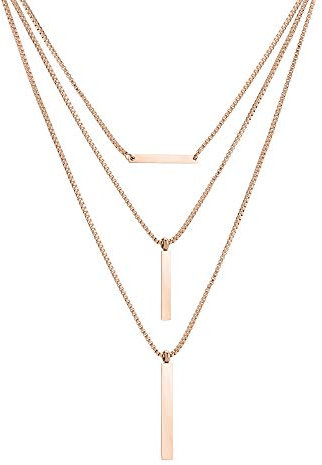 LIEBESKIND Berlin Damen-Kette Edelstahl (Roségold) LJ-0447-N-47