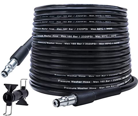 BEAR FORCE - Manguera de limpieza de agua a alta presión de 10 m * 180 bar, manguera de repuesto para lavadora a presión, compatible con limpiadores de alta presión Tacklife Daewoo