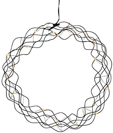 LED Lichterkranz Curly von Star Trading, Fensterlicht Weihnachten warmweiß aus Draht und Kunststoff in Schwarz, Transparent, mit Kabel, Ø: 30 cm