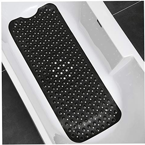 YOUCAI Badewannenmatte, Badezimmerteppich rutschfest Badematte Duschmatte Weiche Matte Badewanne Für Kinder, Schnell Trocknend Und Schimmelresistent Antirutschmatte,Schwarz,40x100cm