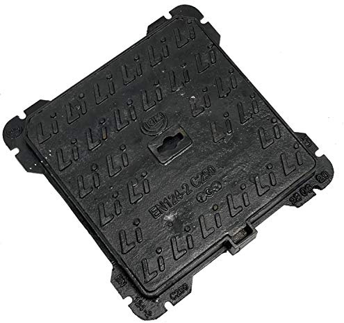 EINSIDE Chiusino in ghisa classe C250 con telaio, 40 x 40 cm | Tombino certificato UNI EN124-1/2