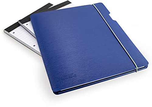 Rapesco 1685 Notizblockmappe und 3 Nachfüll-Blöcken mit 160 Blatt, A4 | Blau