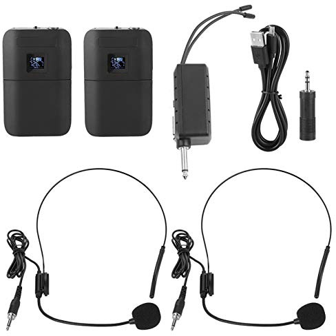 Gancon Micrófono inalámbrico UHF portátil con transmisor Receptor para Profesores, Entrenadores, presentación, guías turísticas