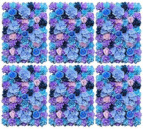 6 pannelli da parete con fiori artificiali, decorazione per matrimoni, 60 x 40 x 2 cm, per decorazione di nozze, aree fotografiche, colonne di fiori, feste, ecc