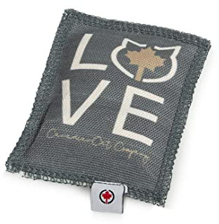 CanadianCat Company | Katzenkissen Love | dunkelgrau-beige | mit 5g Katzenminze - Katzenspielzeug Schmusekissen Knuddelkissen für Katzen