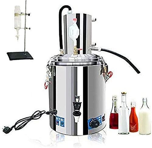 QJJML 30 Litre Electric DIY Home Distiller Moonshine Still Stainless Steel Boiler Spirits Pure Water Alcohol Oil Wine Brewing Kit