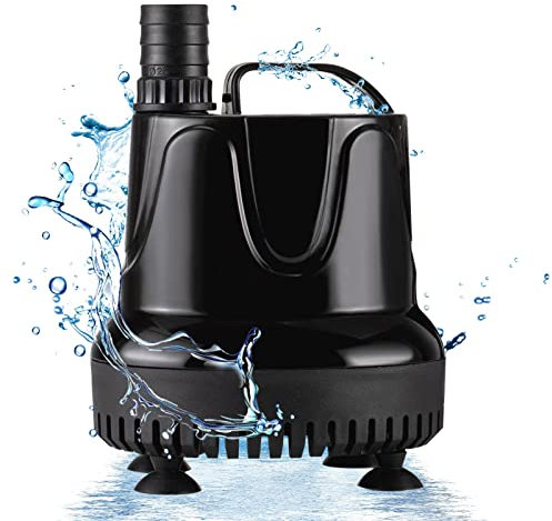 hygger Pompa per Acquario, Mini Pompa Acqua, 1500 l/h 40 W Ultra Silenziosa Pompa a Immersione con 3 Ugelli per Laghetti, Fontane, Acquari, Giardino