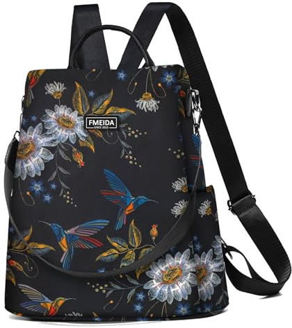 Fmeida Anti Theft Backpack for Women Small Travel Rucksack Water Resistant