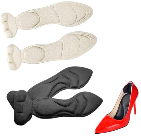 BZKSER Solette - 2 Paia Solette per Scarpe Solette per Tacco in Spugna con Impugnature sul Tallone Inserti per Tacco Alto Tranciabili Cuscini per Scarpe Larghe Dolore al Piede dell'Arco Metatarsale
