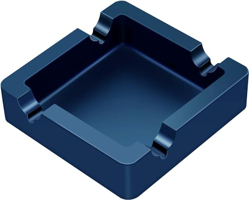 Cigar Ashtray Big Ashtrays for Cigarettes Patio Outdoors Large Dual-use Rest Unbreakable Silicone Cigar Cigarette Ashtray for Outside/Indoor/Home Blue Decor
