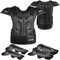 JUSTDOLIFE Motos Ropa Protectora Niños, 5 PCS Chaqueta Protectora de Moto para Niños de Pecho con Coderas y Rodilleras para Ciclismo Skateboarding Go-Karting (Negro)
