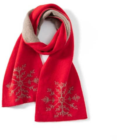 Damen Winter Kaschmir Strickschal Outdoor Warm Kaschmir Schals, rot, One size
