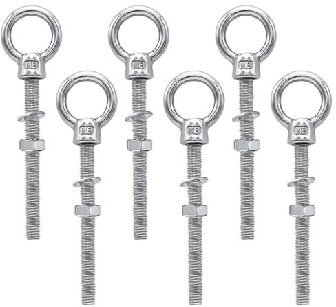Idota 6 Stück Ringschraube M8 Ösenschraube M8 x 139 mm Augenschraube Edelstahl (M8)